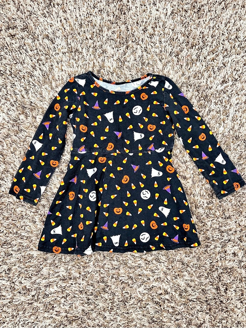 Carter's Halloween Print Long Sleeve Dress Size 18-24M